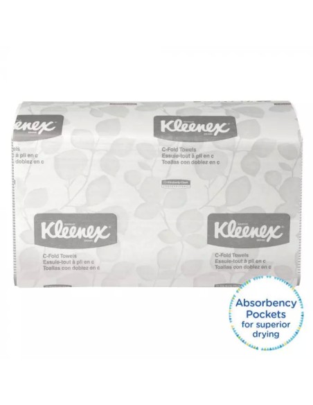 Kleenex White Paper 1-Ply C-Fold Towel - 13.15" x 10.125",  Code 01500