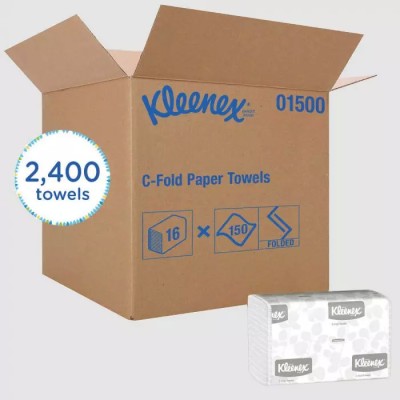 Kleenex White Paper 1-Ply C-Fold Towel - 13.15" x...