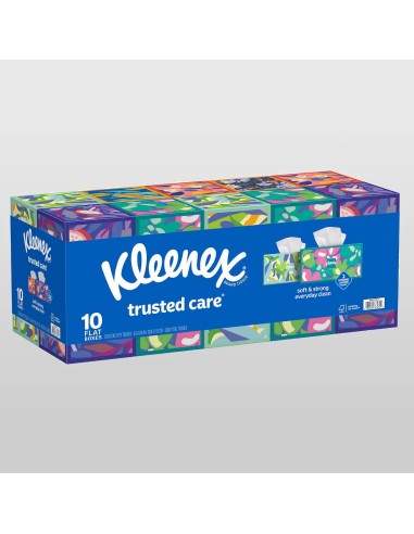 Kleenex Trusted Care Facial Tissue, 2-ply, 230-count, 10-pack