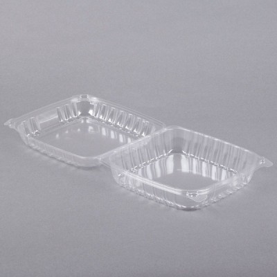 Dart ClearSeal 8 1/4" x 8 1/4" x 3" Hinged Lid Plastic... 2