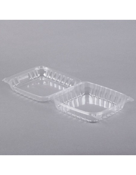 Dart ClearSeal 8 1/4" x 8 1/4" x 3" Hinged Lid Plastic Container - 250/Case