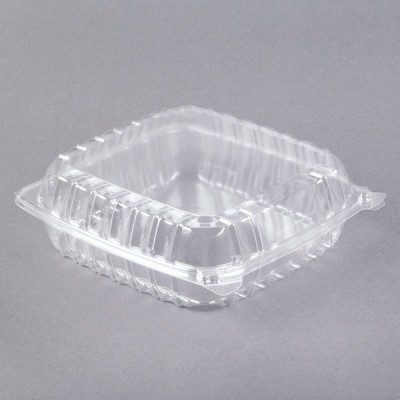 Dart ClearSeal 8 1/4" x 8 1/4" x 3" Hinged Lid Plastic...