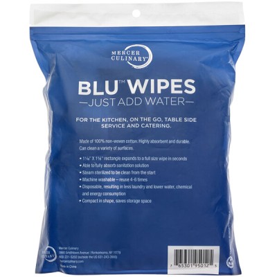 Mercer Culinary BLU™ Compressed Disposable Wipe 9" x 12"... 2