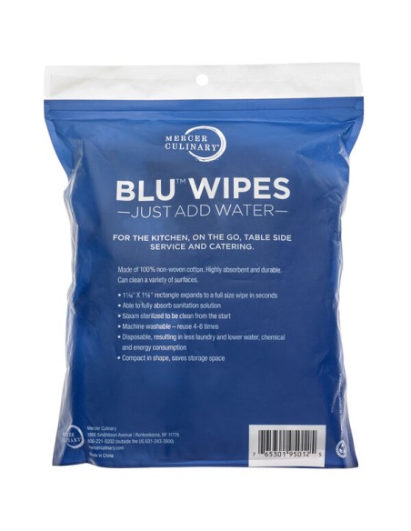 Mercer Culinary BLU™ Compressed Disposable Wipe 9" x 12" - 100/Pack