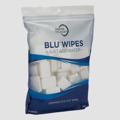 Mercer Culinary BLU™ Compressed Disposable Wipe 9" x 12"...