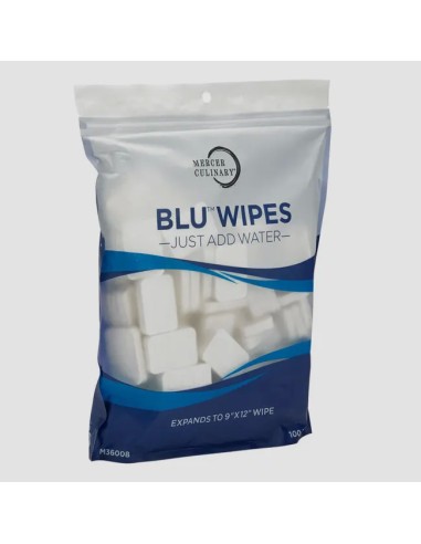 Mercer Culinary BLU™ Compressed Disposable Wipe 9" x 12" - 100/Pack