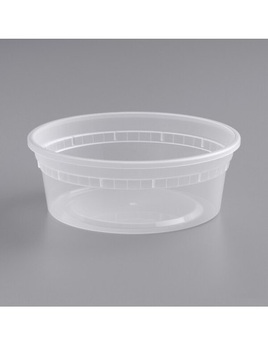 8 - 12 - 16 - 32 oz. Microwavable Translucent Plastic Deli Container - 480/Case Bottoms