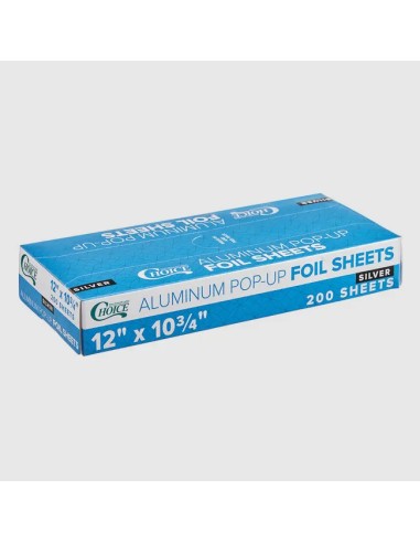 12" x 10 3/4" Food Service Interfolded Pop Up Foil Sheets - 200/Box