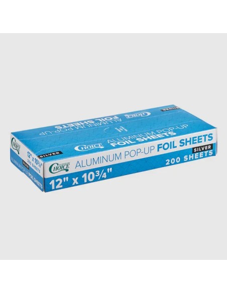 12" x 10 3/4" Food Service Interfolded Pop Up Foil Sheets - 200/Box