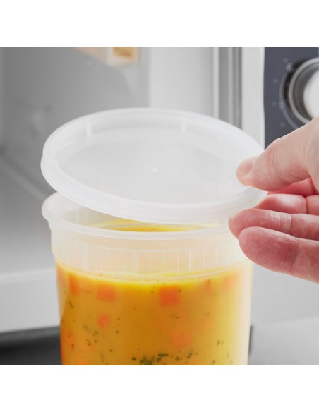 Heavy Duty Microwavable Translucent Plastic Deli Container LIDS fits 8oz to 32oz 480/Case