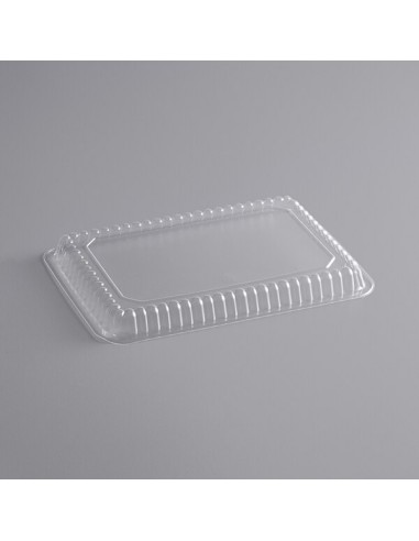 Oblong Clear Plastic Dome Lid for 2.25 lb. & 1.5 lb. Shallow Foil Take-Out Container - 500/Case