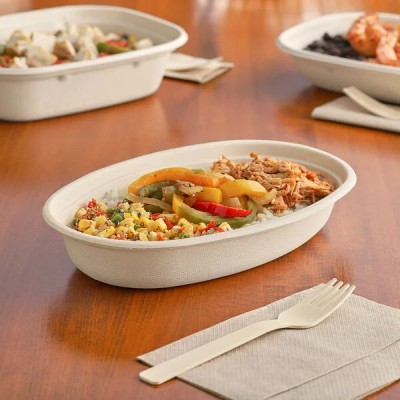 26 oz. Compostable Fiber Burrito Bowl - 300/Case 2