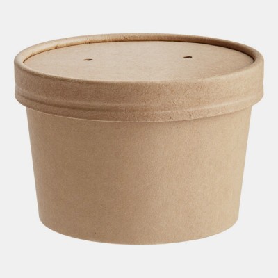 6 oz. Kraft Poly-Coated Paper Food Cup with Vented Paper...