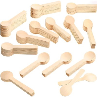 1000 Pack Mini Wooden Spoons 4 Inch Wood Small Spoons for...