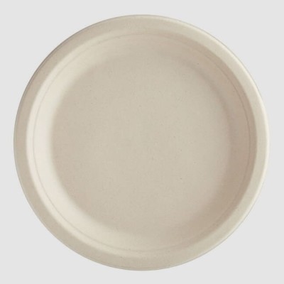 9" No PFAS Added Round Compostable Fiber Plate - 500/Case
