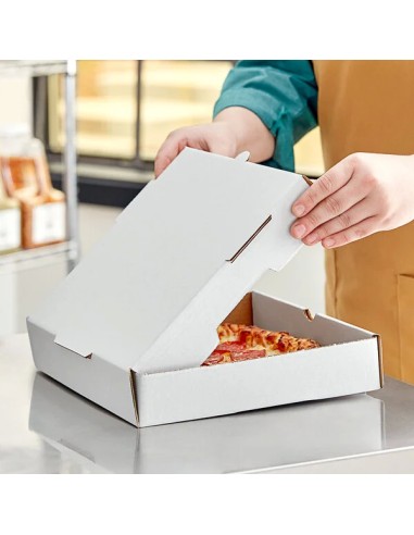 12" x 12" x 2" White Plain Pizza Box - 50/Bundle