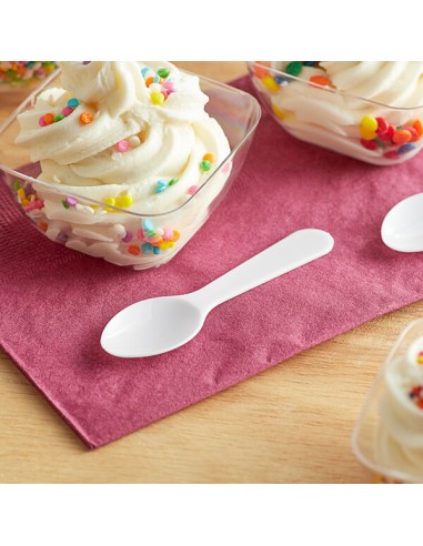 3" White Plastic Tasting Spoon - 3000/Case