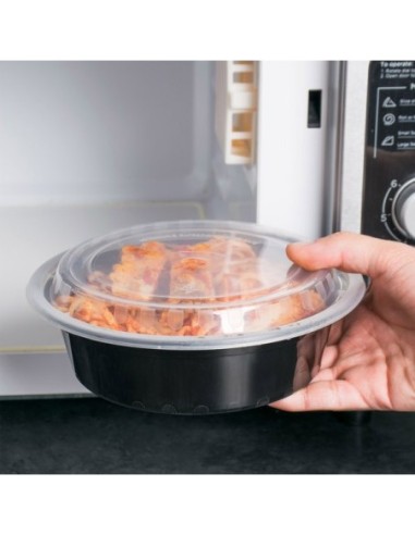Black Round 48 oz Microwavable Heavy Weight...