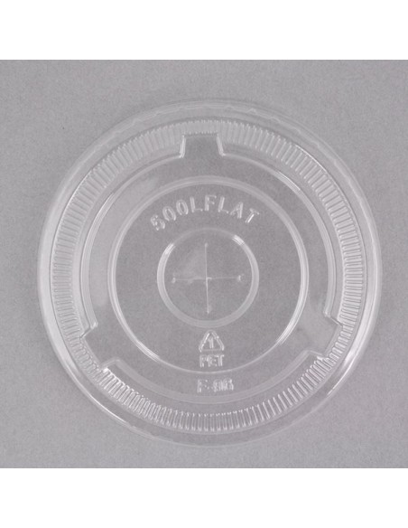9-12oz. 92 mm Clear Flat Lid with Straw Slot 1000/Case