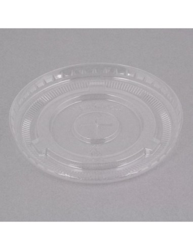 9-12oz. 92 mm Clear Flat Lid with Straw Slot...