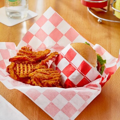 12" x 12" Red Check Deli Sandwich Wrap Paper - 5000/Case 2