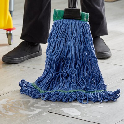 Pro 24 oz. N.32 Blue Rayon Blend Looped End Wet Mop Head...