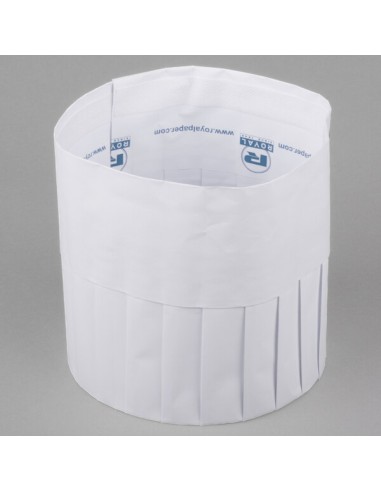 Royal Paper RCH7 7" Pleated Disposable Chef Hat...