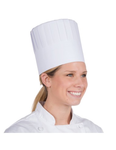 Royal Paper RCH7 7" Pleated Disposable Chef Hat...