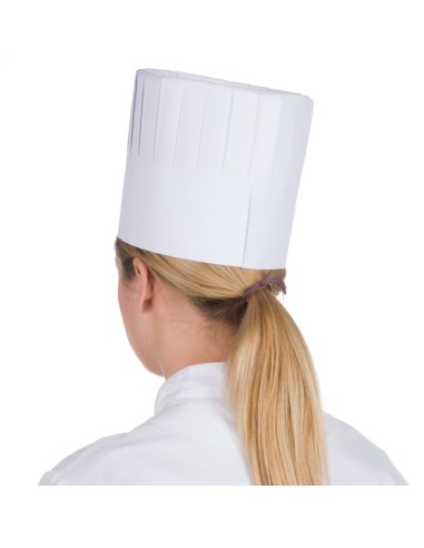 Royal Paper RCH7 7" Pleated Disposable Chef Hat...
