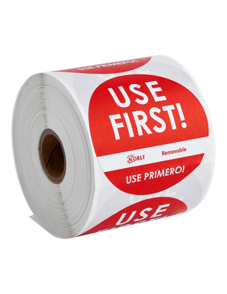 3" Use First Removable Round Label with Dispenser Carton - 500/Roll