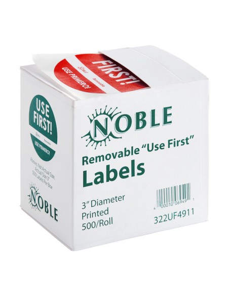 3" Use First Removable Round Label with Dispenser Carton - 500/Roll