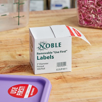 3" Use First Removable Round Label with Dispenser Carton...