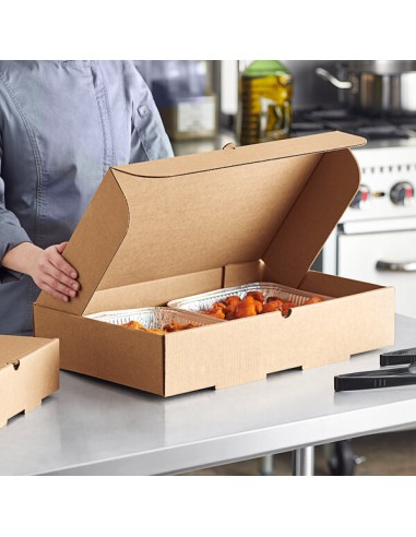 21" x 13" x 4" Deep Full Pan Corrugated Catering Box - 25/Case