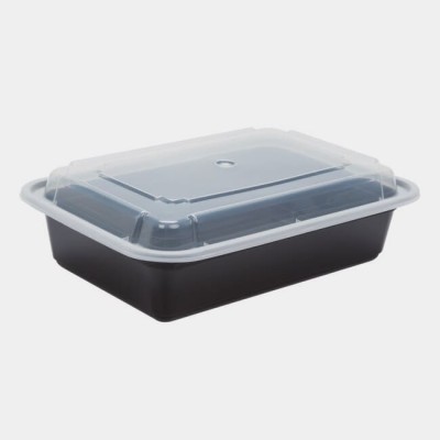 Newspring 38 oz Black Rectangular Microwavable Container...