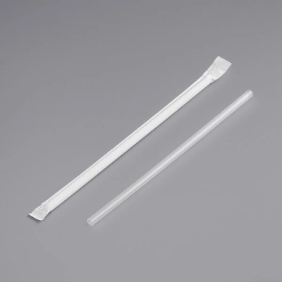7 3/4" Jumbo Clear Wrapped Straw - 8400/Case