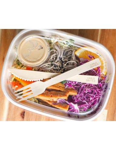 6.7" Bamboo Utensil Sets Individually Wrapped...