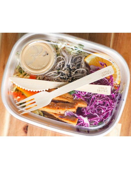 6.7" Bamboo Utensil Sets Individually Wrapped W/Napkin | 250 Count