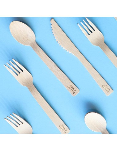 6.7" Bamboo Utensil Sets Individually Wrapped...