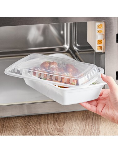 38 oz White  Rectangular Microwavable Heavy...