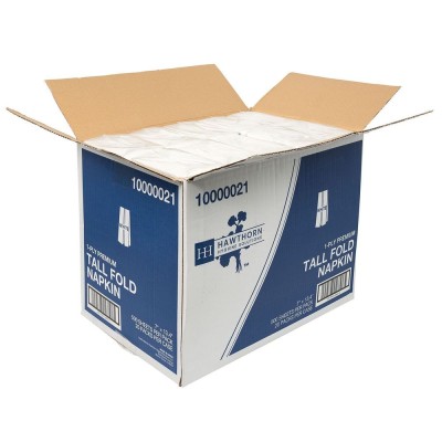 Hawthorn White 1 Ply Premium Paper Tall Fold Napkin, 7 x... 2