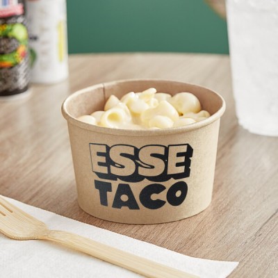 Esse Taco 6 oz Kraft Poly-Coated Paper Food Cup and lids...