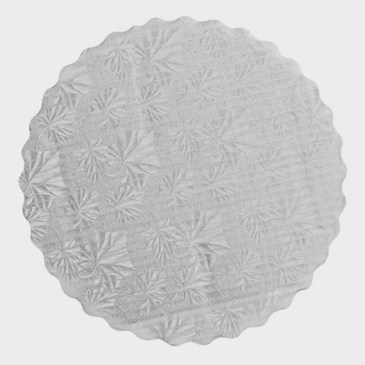 Enjay 10" Silver Laminated Corrugated Cake Circle - 100/Case 2