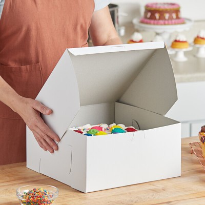 Baker's Lane 12" x 12" x 6" White / Bakery Box - 50/Case