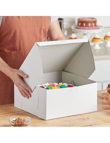 Baker's Lane 12" x 12" x 6" White / Bakery Box - 50/Case