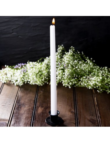 15" White 10 Hour Taper Candle - 144/Case