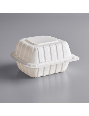 6" x 6" 1-Compartment Microwavable White...