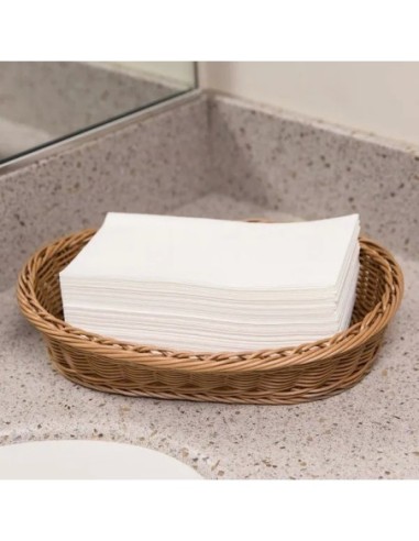 Linen-Feel White 1/6 Fold Guest Towel Napkin–...