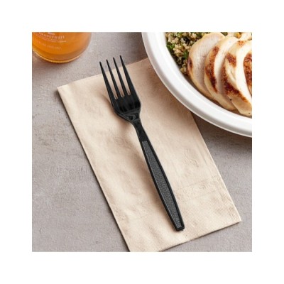 Black Heavy Weight Plastic Fork - Case of 1000 2