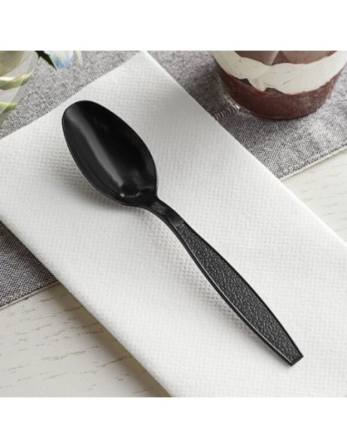 Black Heavy Weight Plastic spoon 1000/Cs