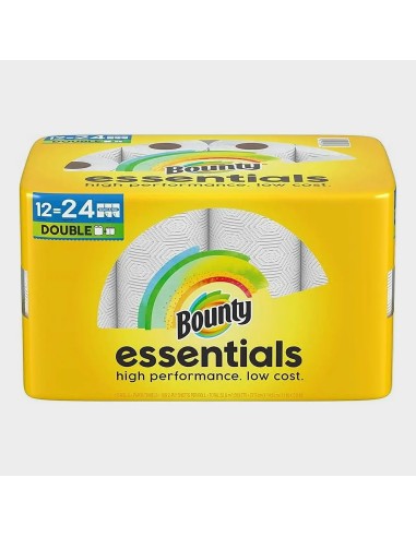 Bounty Essentials Select-A-Size Paper Towels, 12 Double Rolls, White. 108 Sheets Per Roll